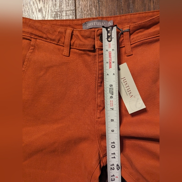 Just USA Women's High Rise Slim Straight Leg Jeans AB182 Rust Size 29 / 8 NWT! - Picture 8 of 16